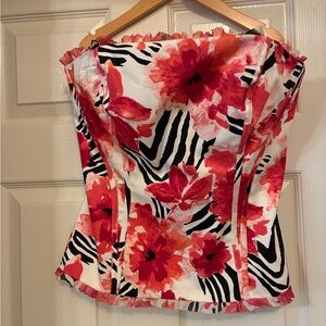 White House Black Market floral bustier - size 10